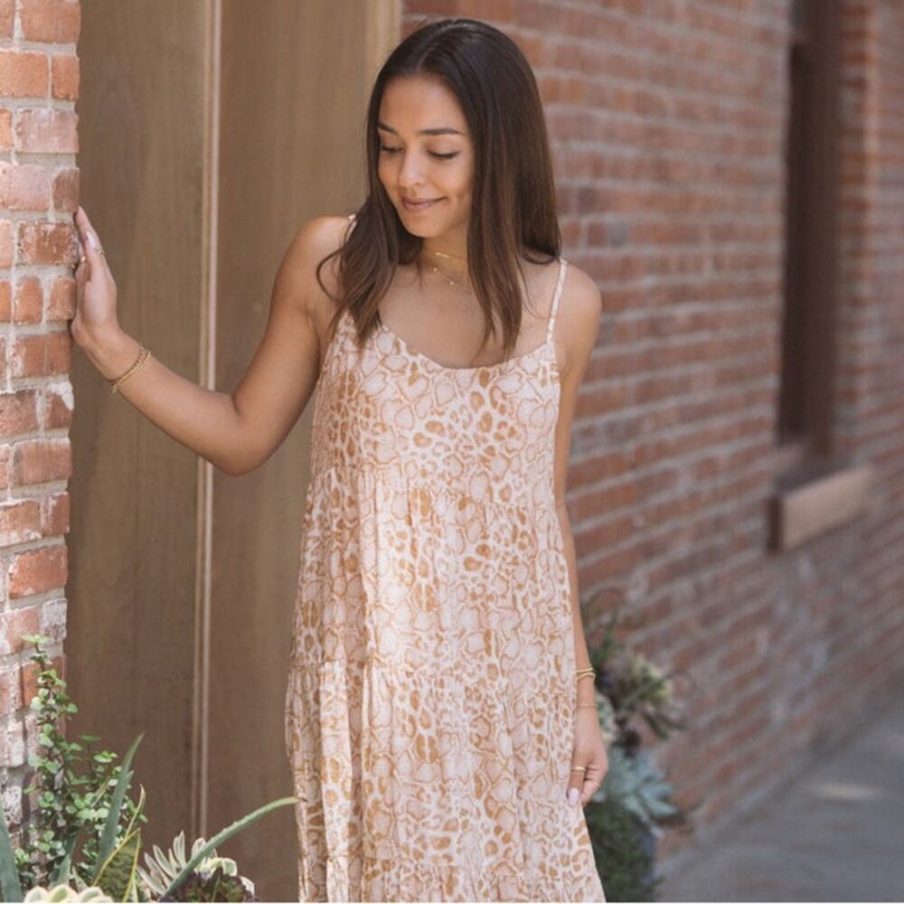 SHOW ME YOUR MUMU CAROLINE MAXI DRESS IN SANDY CHEETAH 178.00 NWT XXL - Picture 6 of 13